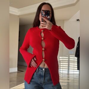 Golden Button Split Knit Top from Commense (Never worn!)